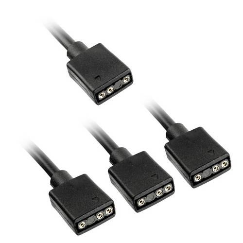 Kolink PC-Lüfter Y-Kabel [1x PC-Lüfter Buchse 3pol. - 3x PC-Lüfter Buchse 3pol.] 30cm Schwarz