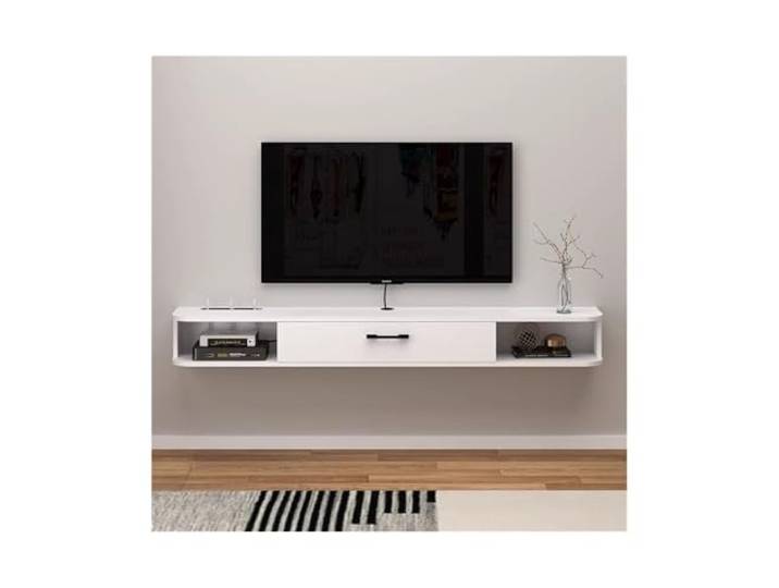 DFHS46JK Multimedia-Möbel Wandmontierter TV-Schrank, moderner schwebender TV-Ständer, Medienkonsole für das Wohnzimmer(180x23.6x18.1cm)