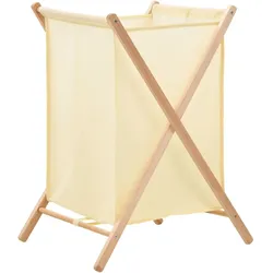 vidaXL Wäschekorb Zedernholz und Stoff Beige 42x41x64 cm