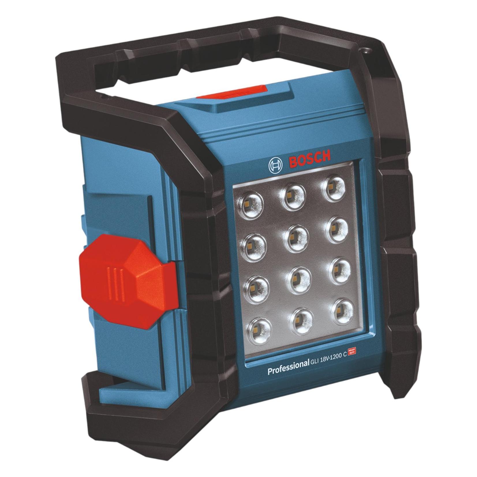 Bosch Professional GLI 18V-1200 C Professional Akku Baustrahler 18 V 1200 lm + 2x Akku 2,0 Ah + Ladegerät (1200 lm) (0601446700)