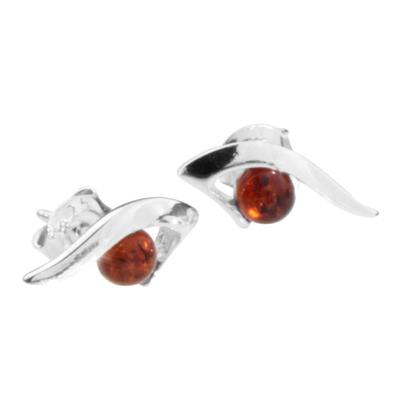 Paar Ohrstecker OSTSEE-SCHMUCK "- Ulva - Silber 925/000 - Bernstein" Gr. 13, silber (silber 925, silberfarben, weiß), Ohrringe, Damen, 13, Silber 925 (Sterlingsilber)