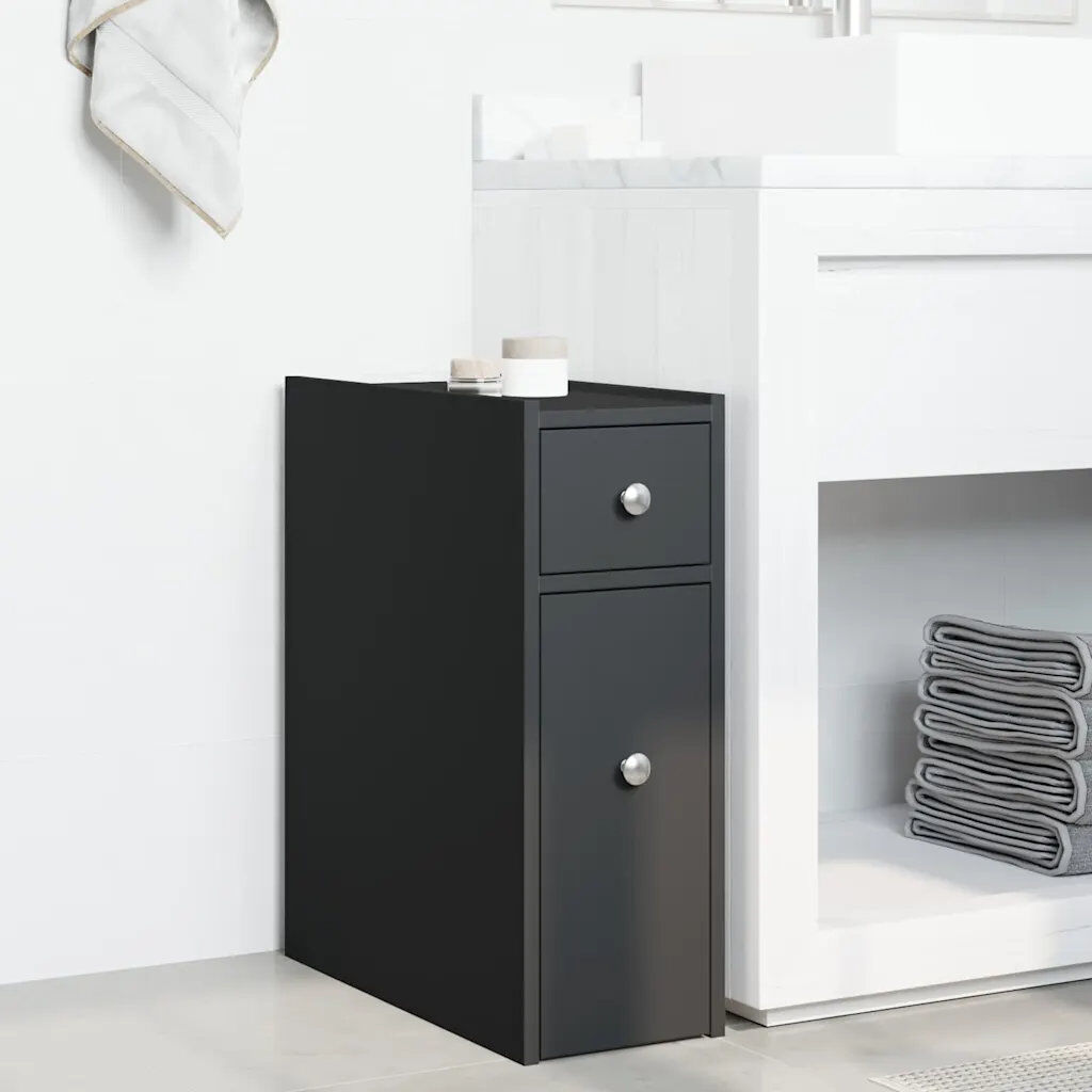 Latitude Run Arsis Bathroom Cabinet Black 60cm H X 21.5cm W X 50cm D