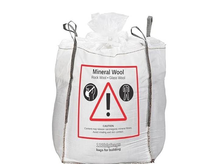 Big Bag Mineralwolle Sack 1m³ 90x90x120cm Sack für Glaswolle Abfälle und KMF 10 Stück