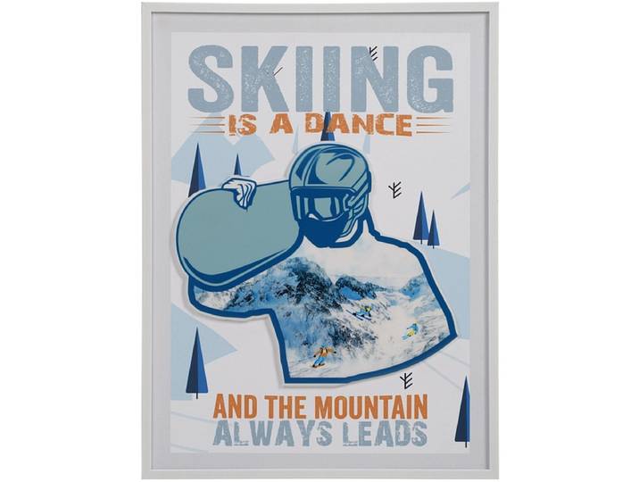 Strukturierte Leinwand SKIING 1 Stück mehrfarbig 60x45x2.2cm