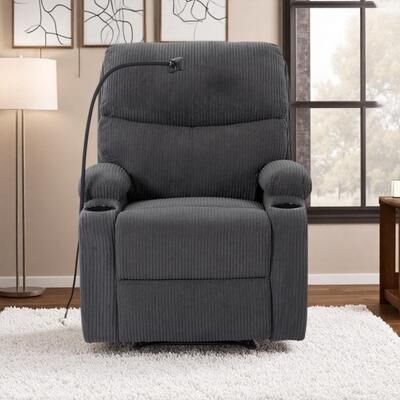 Wingback Rocking Chair with Gentle Rocking Motion & Padded Armrests for Nursery, Living Room & Bedroom