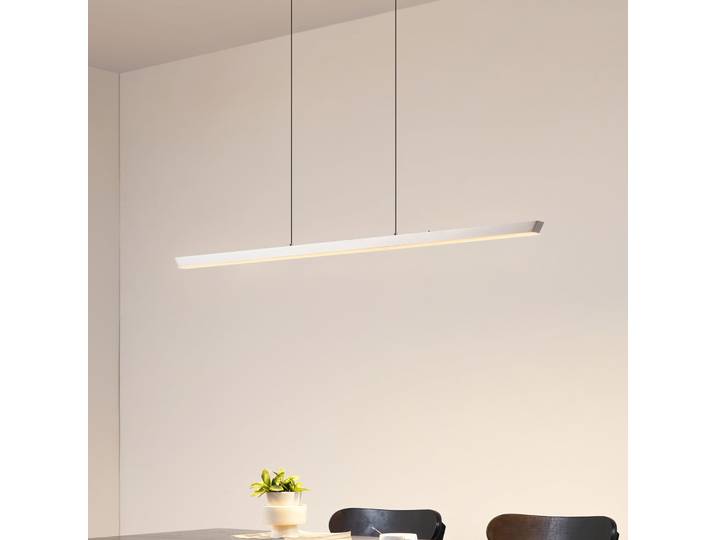 Suspension LED Solvar, argent, 117 cm, CCT, à intensité variable - Lucande - Salon / séjour - Moderne - Métal - Linéaire