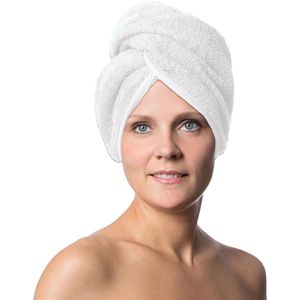 Zollner Handtuch Haarturban, weiß, 23 x 64 cm, Haarhandtuch, aus 100% Baumwolle, 360 g/m²