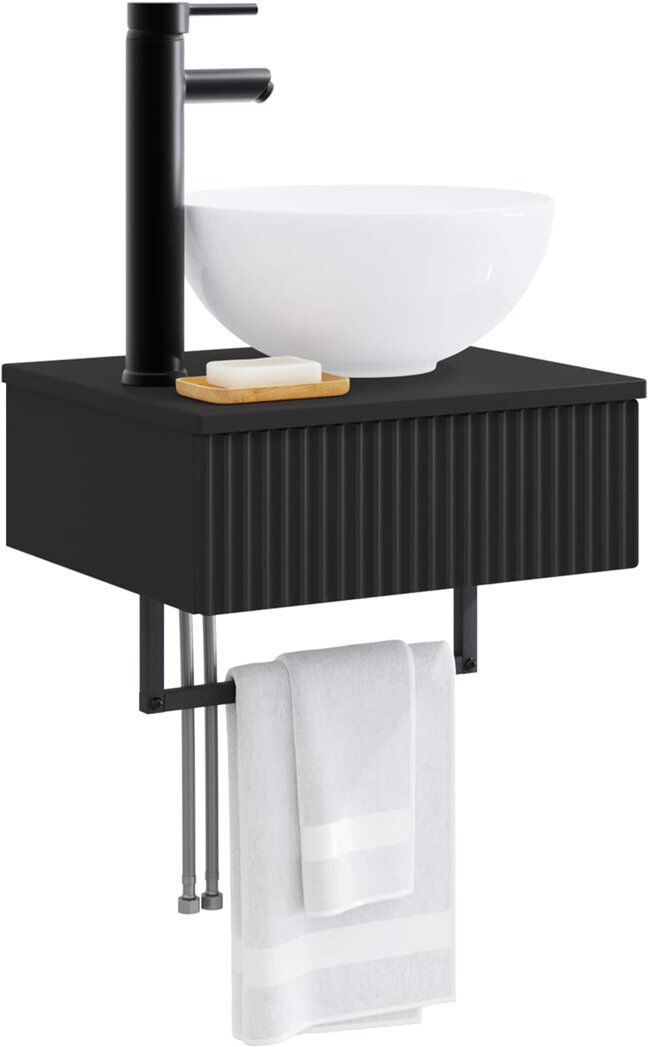 Ebern Designs 400 mm Bathroom Vanity Black