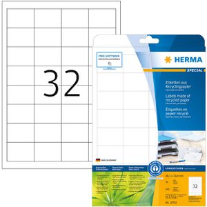 Herma Universaletiketten 10702, Special Recycling, weiß, 48,3 x 33,8 mm, 20 Blatt, 640 Stück