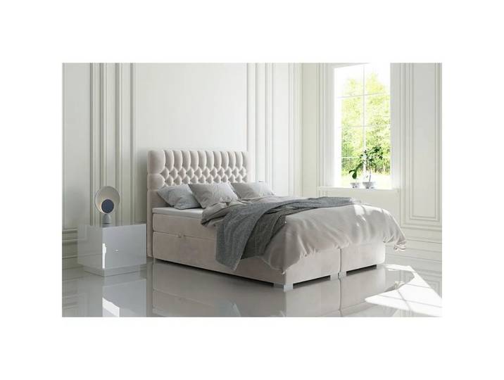 DB-Möbel Boxspringbett Boxspringbett Lidia, Doppelbett mit Bettkasten PREMIUM-Matratze