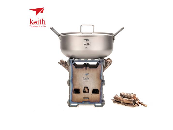 Pamono-Poêle à bois pliable ultraléger en alliage de titane, réchaud de poche, portable, extérieur, camping, sac à dos, Ti2201