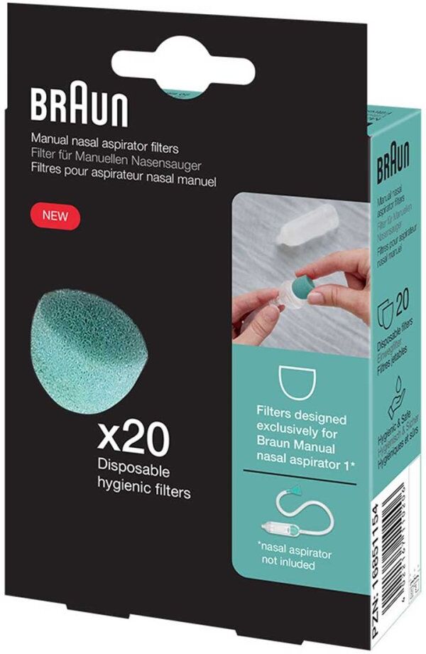 Braun Manueller Nasensauger Ersatz Hygienefilter 20stk