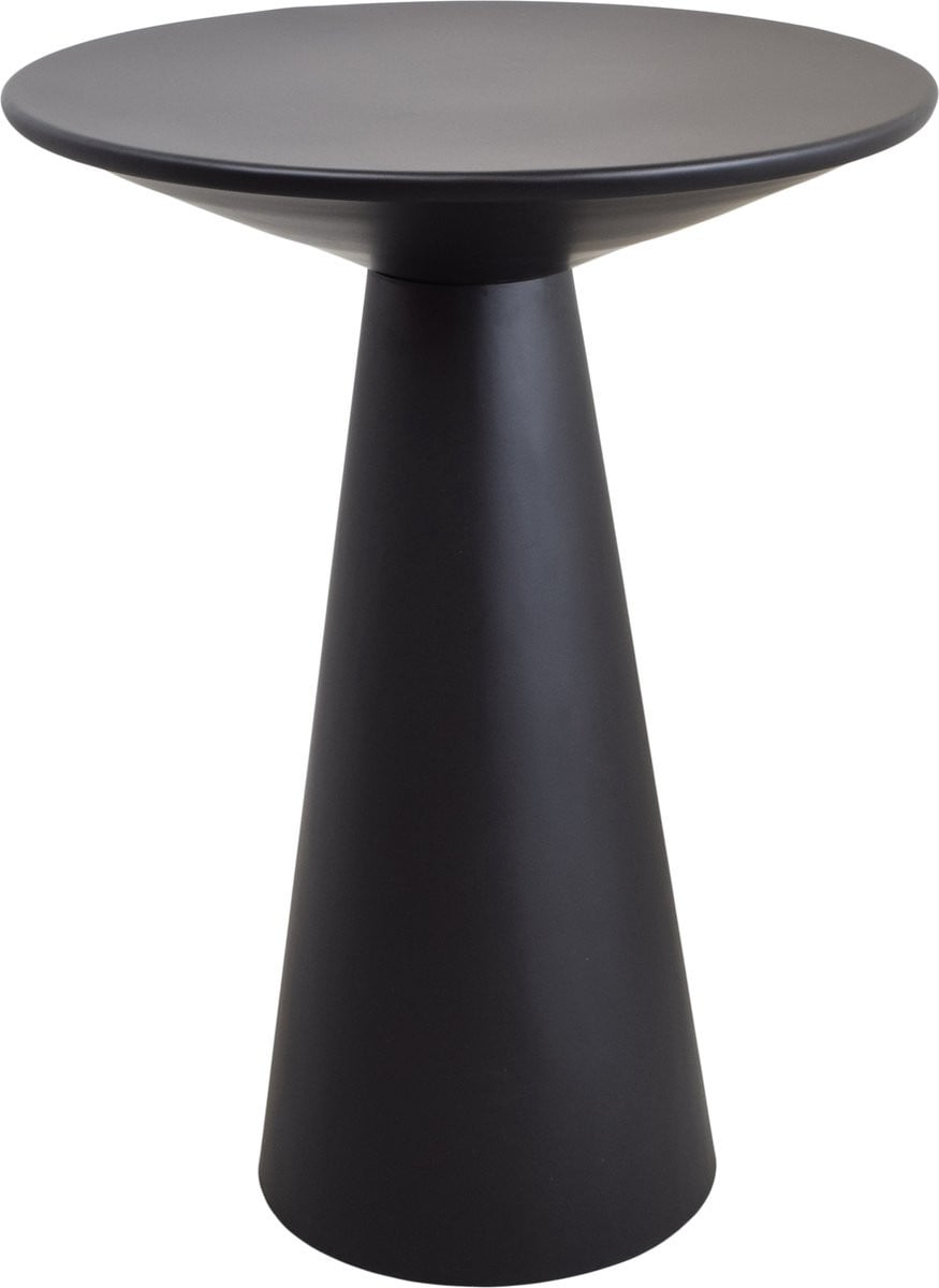LOFT42 Bijzettafel Ferry trompetvoet - Metaal - Zwart - B: 60 cm, D: 44 cm