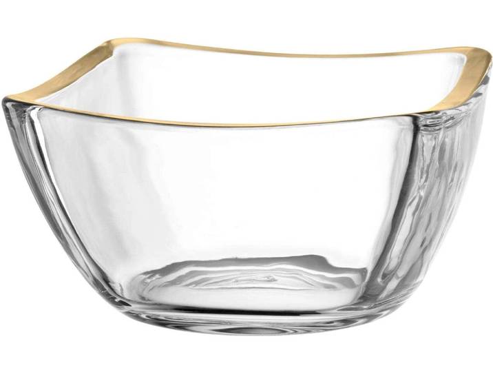 Schale LEONARDO Piazza 12 cm, 4 Stück , bernstein, B:12,2cm H:6,5cm T:12,2cm Ø:12cm, Glas, Schüsseln, Schale