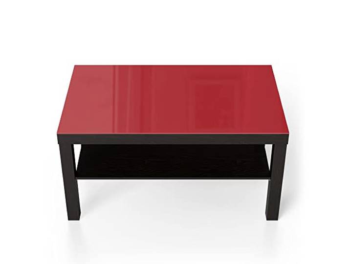 DEQORI Glastisch schwarz groß 90x50 cm Unifarben - Rot ausgefallener Beistelltisch aus Glas Hochglanz Couchtisch fürs Wohnzimmer moderner Couch Tisch mit Design