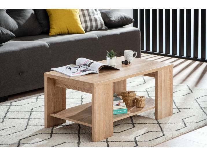 Couchtisch HOME AFFAIRE Union , braun (sonoma), B:90,5cm H:41,5cm T:50,5cm, Tische, Couchtisch, mit Ablageboden