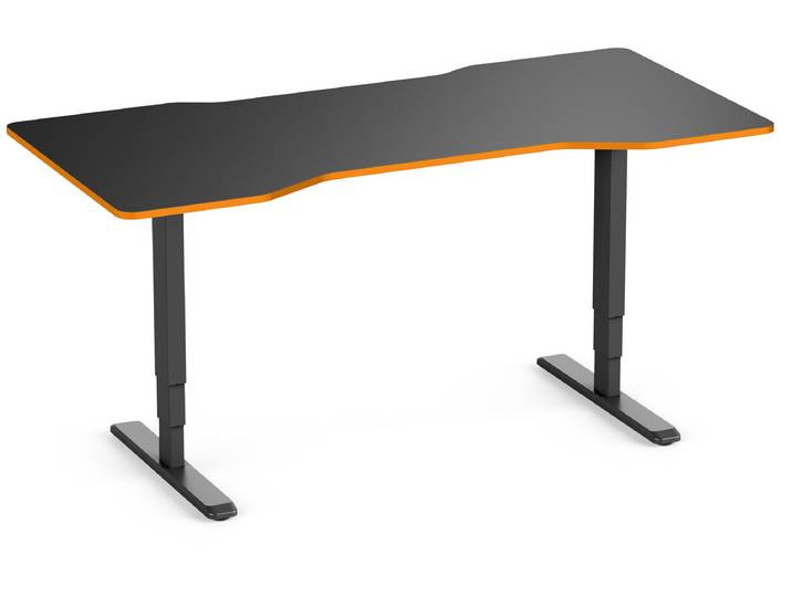 Primus Gamingschreibtisch Cockpit, Schwarz Silk-Touch Sundown 140x80