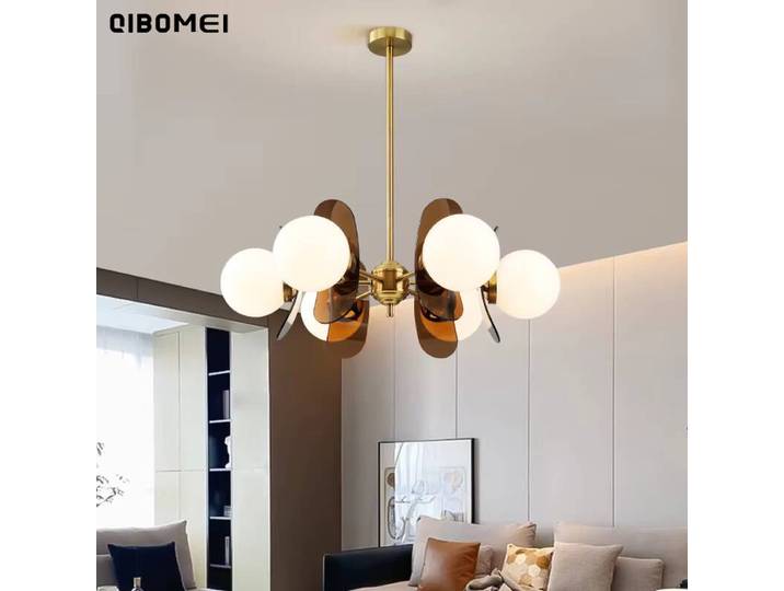 Nordique moderne Led lustres couleur salon chambre en fer forgé acrylique lustres Simple maison intérieur décor éclairage lampes