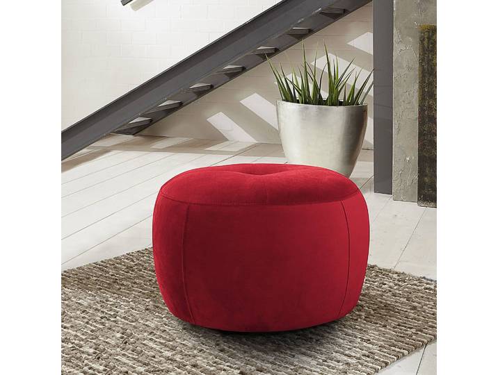 Polsterhocker Monteux 63 x 63cm Rot Samt Ravi: Rot