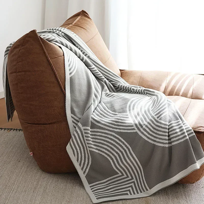 Shop Station Nordic Geometric Knitted Throw Blanket For Sofa, Bed & Home Decor gray 51.18 66.93 In
