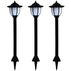 vidaXL Outdoor Solarleuchten 3 Stück LED Schwarz