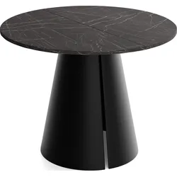 ESSTISCH Lamio runder ausziehbarer, Marmor Schwarz 100-180/100/76 cm