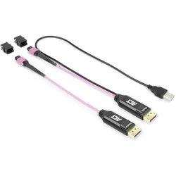 ACT DisplayPort to MTP/MPO adapter set to extend a DisplayPort connection up to 8K@60Hz (DisplayPort, DisplayPort), Video Adapter, Pink