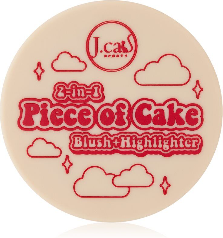 J.Cat Beauty 2 In 1 Piece Of Cake Blush with Illuminator shade Cherry Sweet 12.1 g