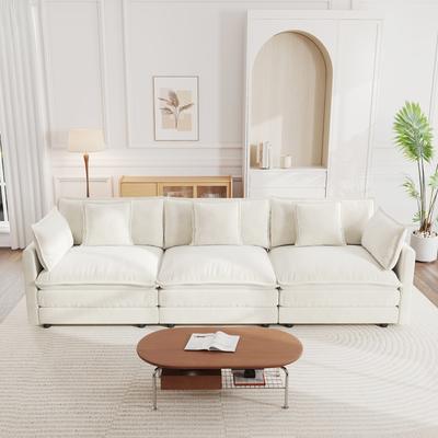 ZWYO HOSIMU Cloud Chenille Upholstered Modular Sectional Sofa with DIY Combination Design