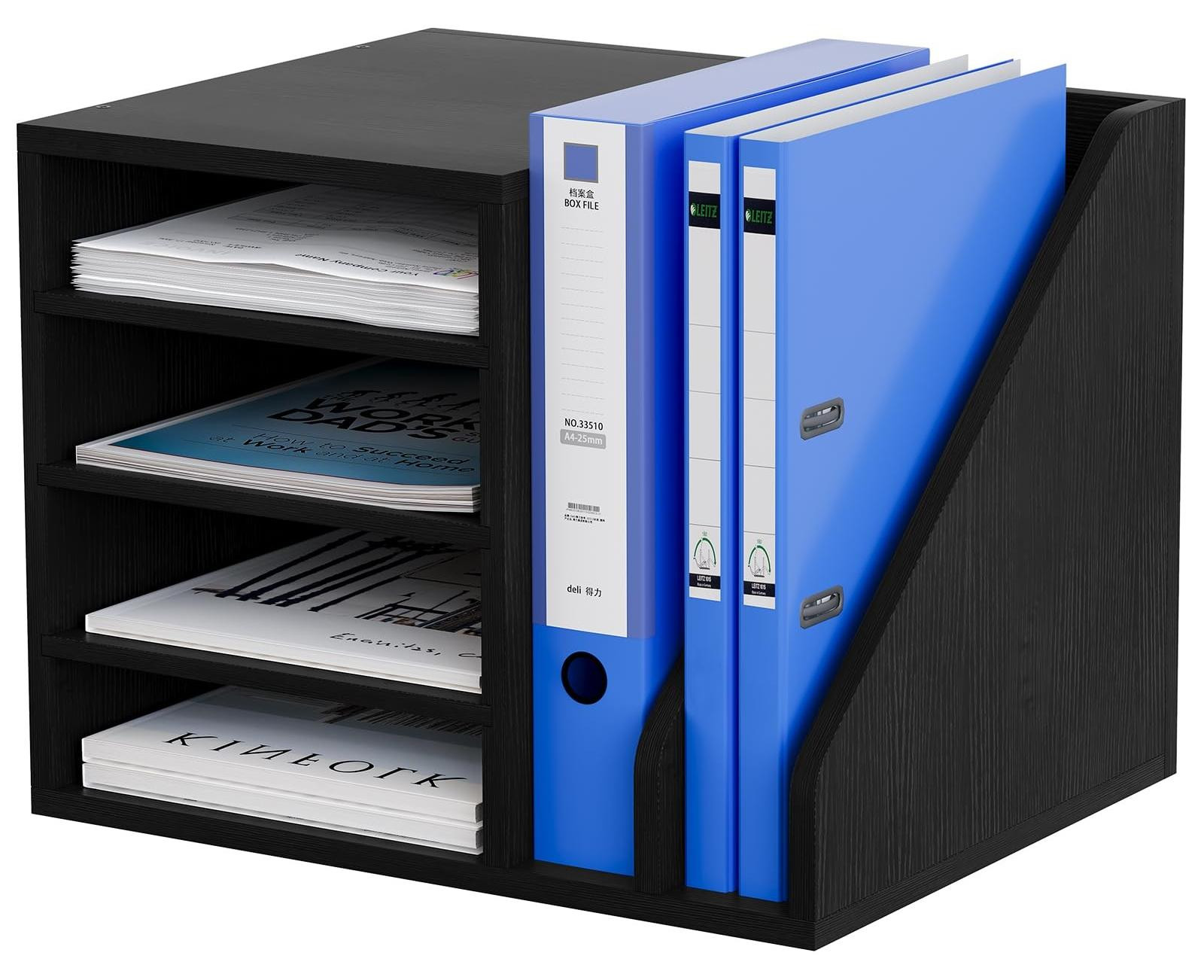 Solidchoice Houten Bureau Organisator met 4 Lagen voor A4-documenten