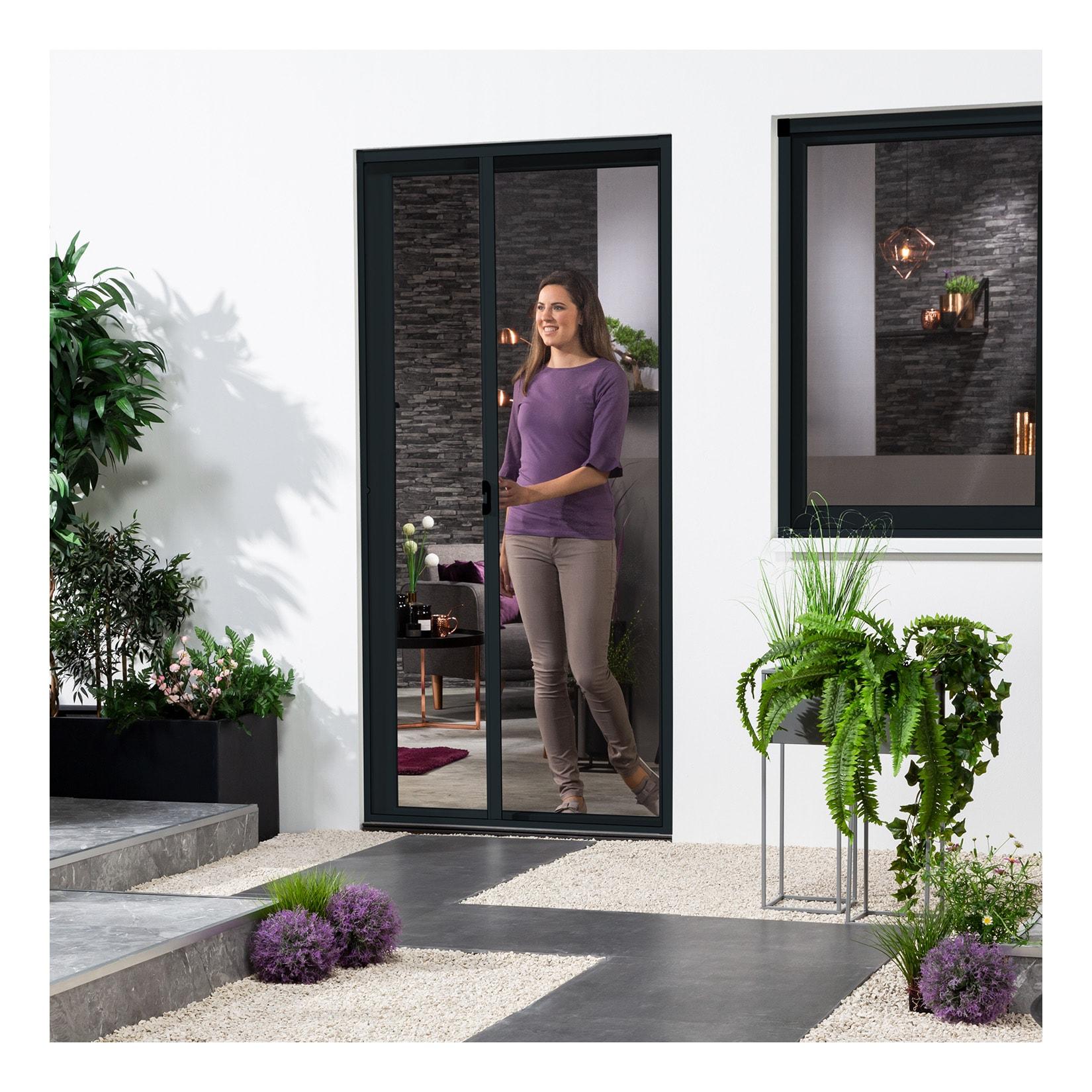 Insektenschutz-Alu-Türrollo Bausatz "SMART" 125x220 cm in Anthrazit