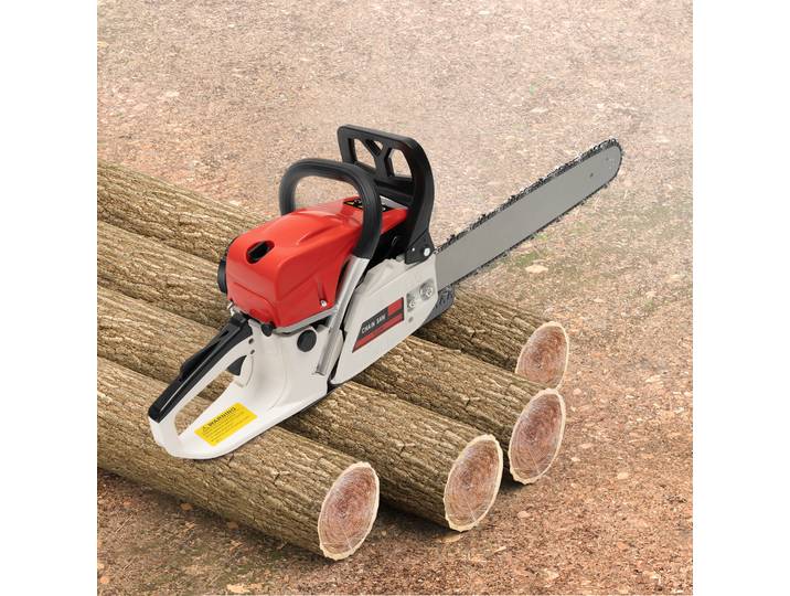 Tronçonneuse 52CC, tronçonneuse à essence 2 kW pour la coupe du bois, ensemble de tronçonneuse 2 temps pour la récolte forestière et la coupe du bois