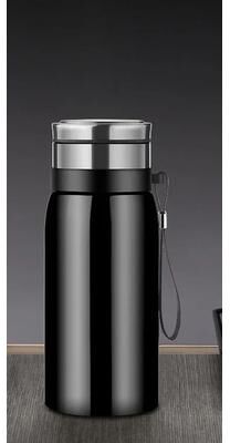 Uplift Essentials Large Capacity 304 Stainless Steel Tea Infuser Vacuum Flask black Thermos 1100ml