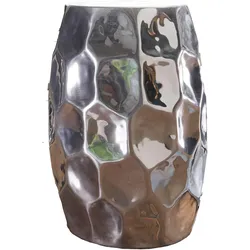 BEISTELLTISCH Aluminium Hammerschlag Pflegeleicht ENNS, Silber 30x30x47 cm