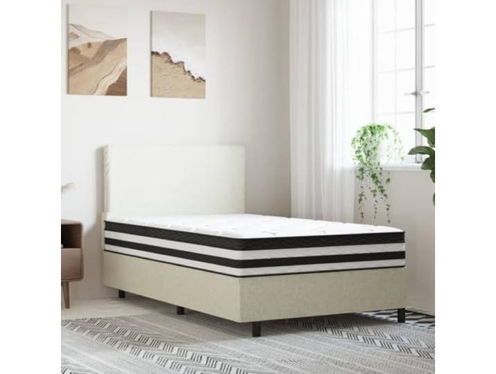 TUERYAFEK Taschenfederkernmatratze Mittel 100x200 cm 7 Liegezonen, Atmungsaktiv, Bezug Abnehmbar, Waschbar Bei 40 Grad, Gerollt Verpackt
