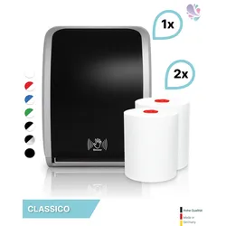 SET: Handtuchrollenspender SENSOR, berührungslos, Blanc Cosmos verschied. Farben + 2 Handtuchrollen "Classico" - PRODUKTSET