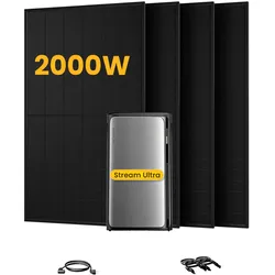 EcoFlow Stream Ultra, All-in-One Speicher für Balkonkraftwerke, mit 4 x 500 Bifaziale Solarmodule, by Powerness - Stream Ultra | 1920Wh / ohne Zubehör / Selbstabholung