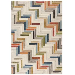 KADIMA DESIGN Teppich aus Wolle | Modern & Geometrisch | Handgeschnitzt | Strapazierfähig | 120x170cm