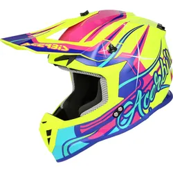 Acerbis Linear, Motocrosshelm - Neon-Gelb/Blau/Pink/Türkis - M