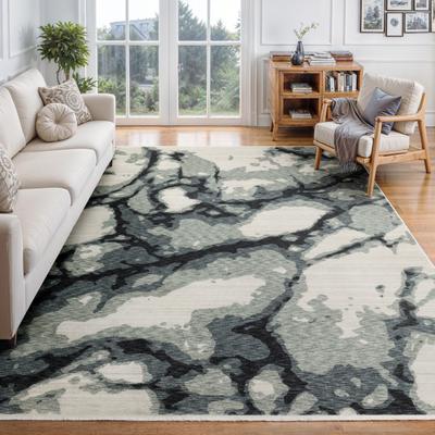 Style Haven Estella Abstract Elements Blue/ Ivory Area Rug