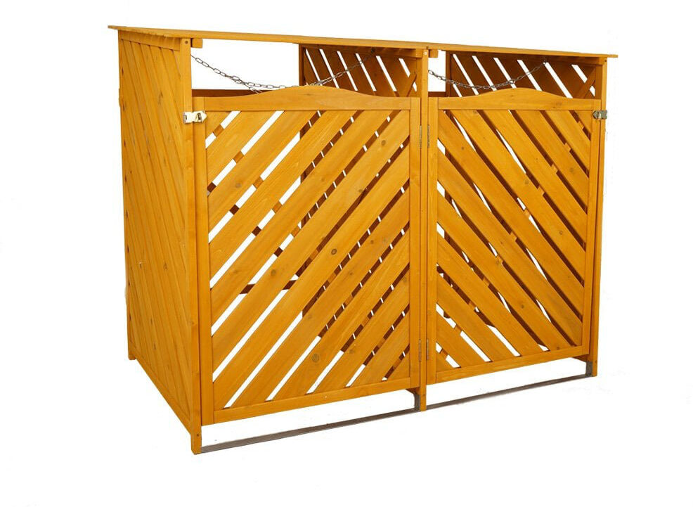 Marlow Home Co. Aleyiah Wooden Double Bin Store Natural 110cm H X 148cm W X 94cm D