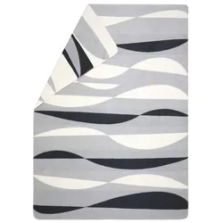 David Fussenegger Kurzflor- Wohndecke Savona 'abstrakte Formen' 150 x 200 cm Filz - Hellgrau