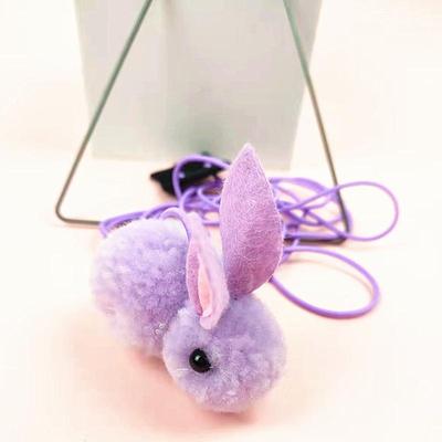 Inspired Deals Interactive Hanging Cat Toy With Suction Cup And Adjustable Elastic Teaser Wand purple Rabbit