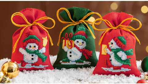 Geschenksäckchen "Schneemänner"