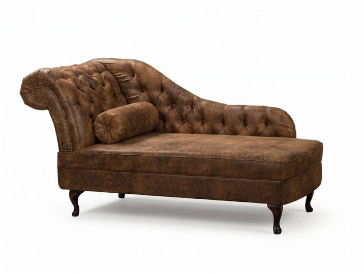 JVmoebel Chesterfield-Sofa Brauner Chesterfield Chaiselongue Liegesessel-Sofa Polstermöbel, 1 Teile, Made in Europa
