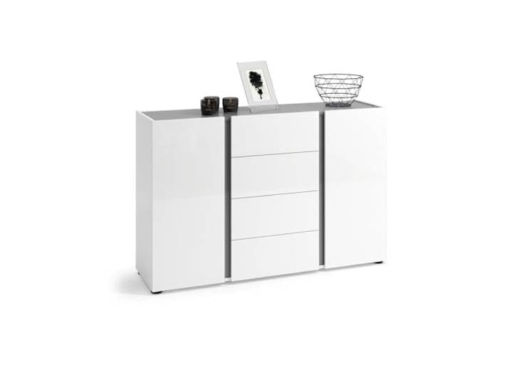 möbelando Sideboard >Atrium< in weiß, Holzwerkstoff - 140x92x40cm (BxHxT)