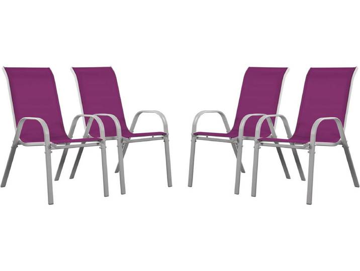 Fauteuil jardin Textilène Cordoba - Phoenix - Rose - Lot de 4