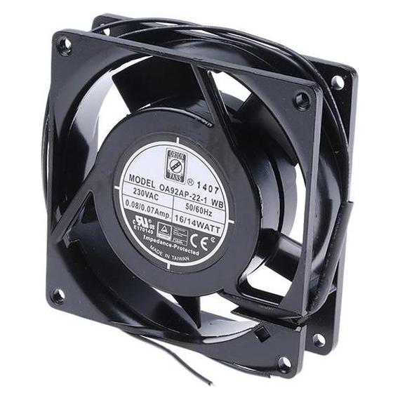 RS PRO AC ball bearing fan, 92mm 60cu.m/h 230V (92 mm) (7897889)