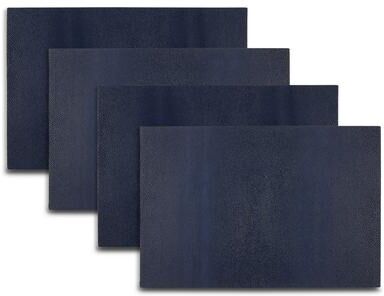 Dainty Home Lucerne Premium Vegan Patent Leather Reversible 2 Pattern Rectangular Placemat Set Of 4