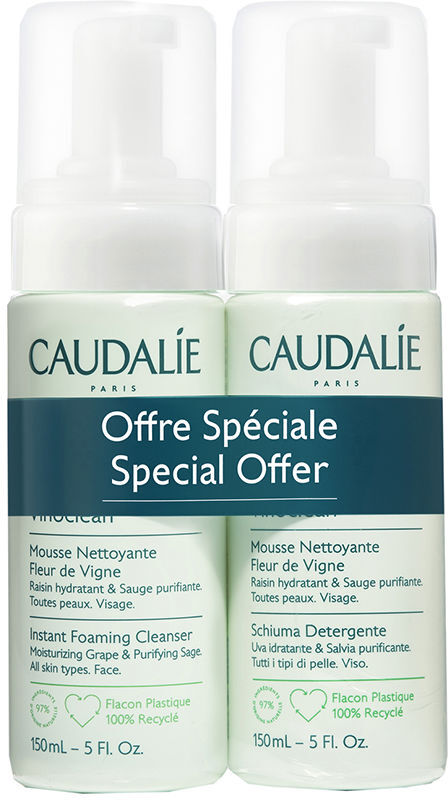 Caudalie Vinoclean mousse nettoyante pack 2 x 150 ml